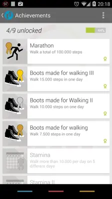 Pedometer android App screenshot 1