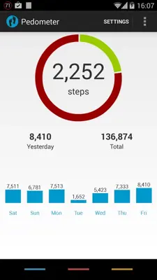 Pedometer android App screenshot 2